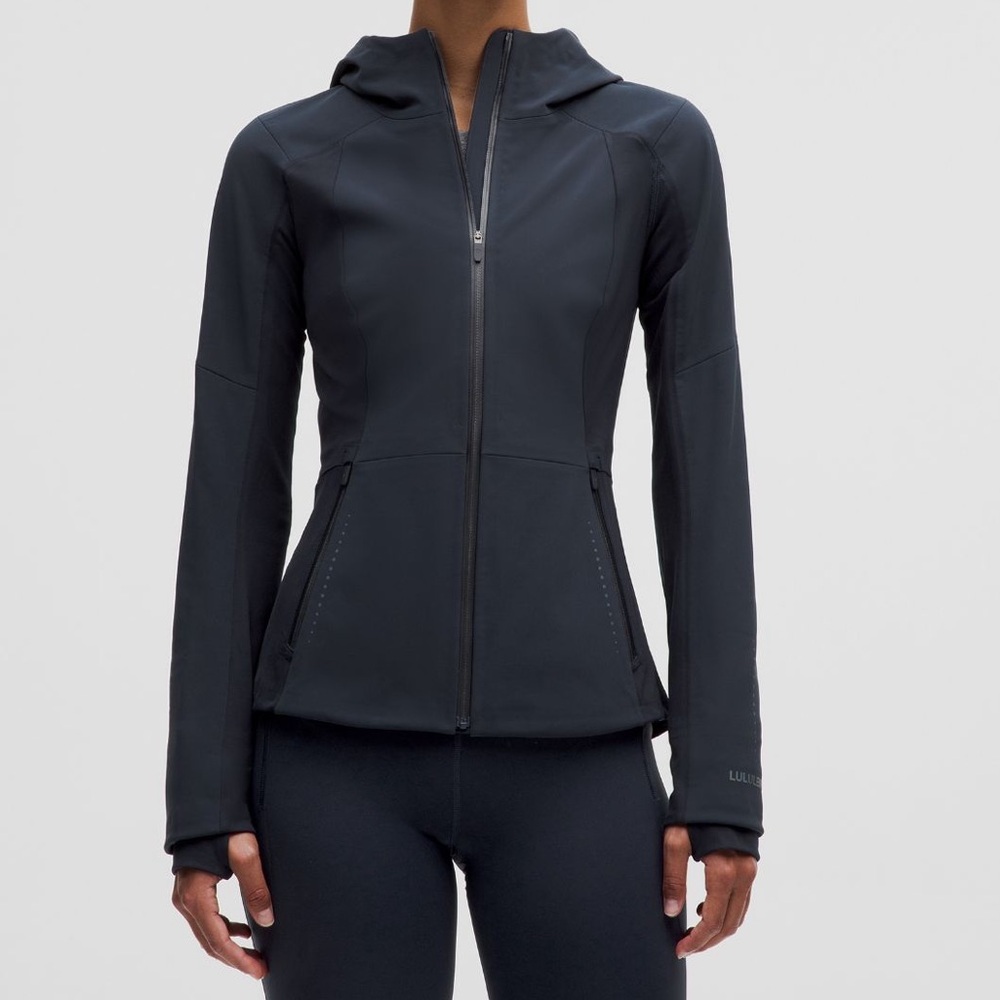 lululemon Hooded Jacket 2 black zip cross chill performance - Picture 3 of 7